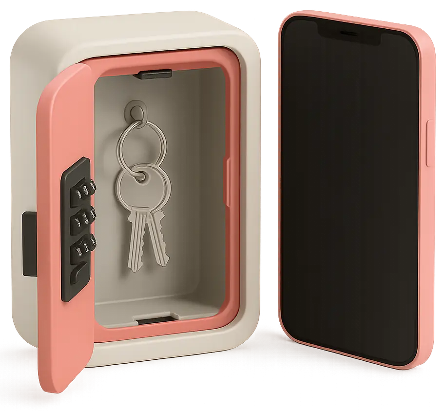 guest retrieving keys from a secure Airbnb key safe for self check-in