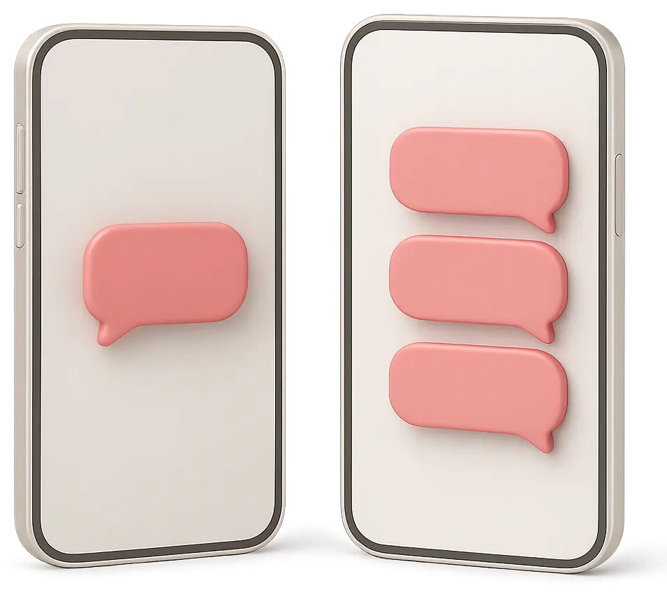 comparison between a generic automated message and a personalised message sent to guests comparison between a generic automated message and a personalised message sent to guests
