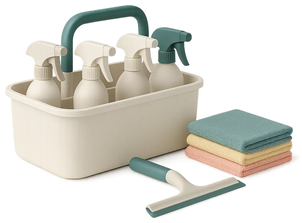 Complete kit for an express clean in a short-term rental Complete kit for an express clean in a short-term rental