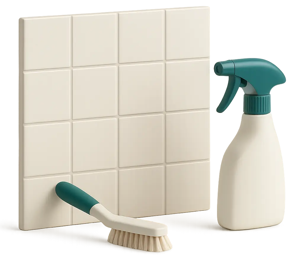 shower seal before and after mould treatment in a short-term rental