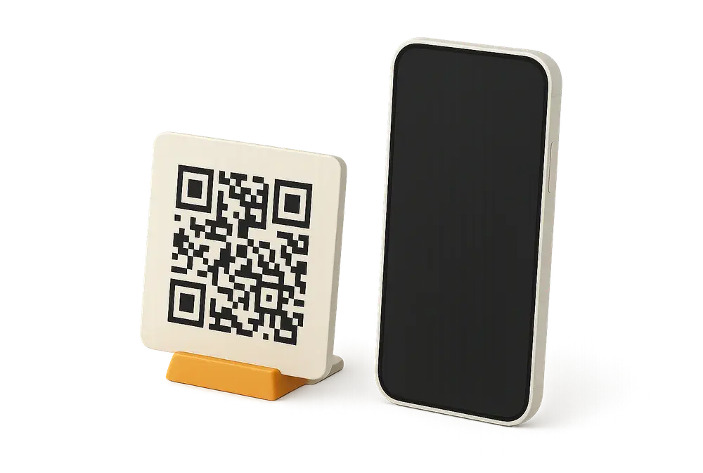 guest scanning the StyQR code to open the property’s digital welcome book