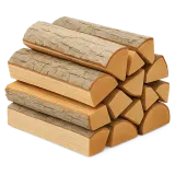 A stack of split logs