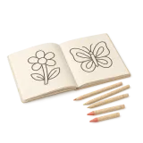 A colouring book and pencils