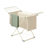 A drying rack with linen