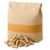 Wood pellets and their sack
