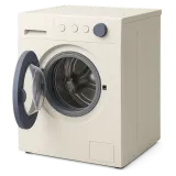 A washing machine, door ajar