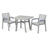 A garden table and two chairs