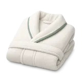 A folded bathrobe
