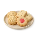 A plate of small shortbread biscuits