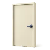 A closed interior door with its handle