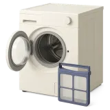A tumble dryer with its lint filter out