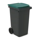 A large green wheelie bin
