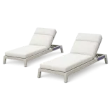 Two sun loungers with cushions