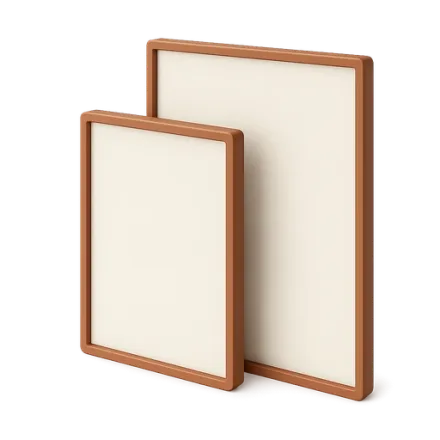 Two or three large framed posters